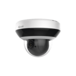 Mini Domo PTZ IP 4 Megapixel / 4X Zoom / H.265+ / 20 mts IR EXIR / WDR 120dB / PoE / IK10 / Exterior IP66 / Ultra Baja Iluminación / Micrófono Integrado / PoE